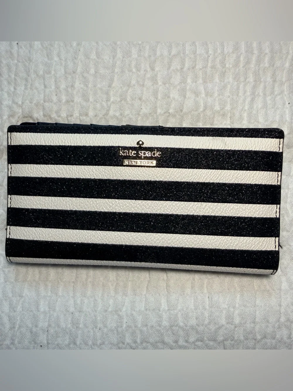 Kate Spade New York Black & White Striped Wallet